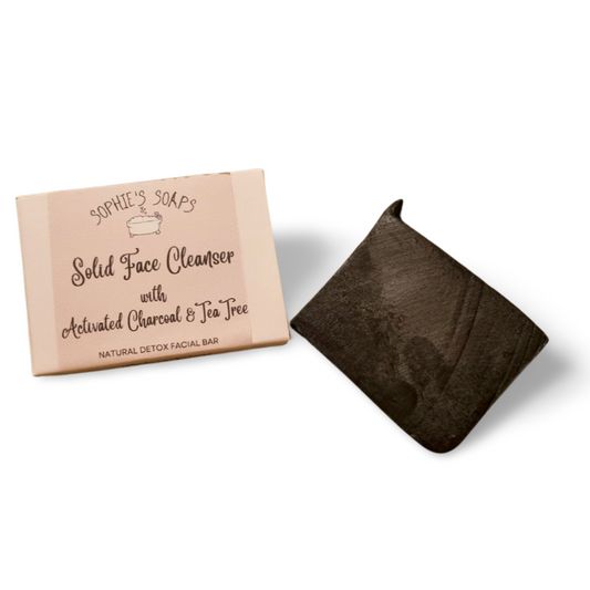 Solid Facial Cleanser - Activated Charcoal & Tea Tree - Sophie's Soaps